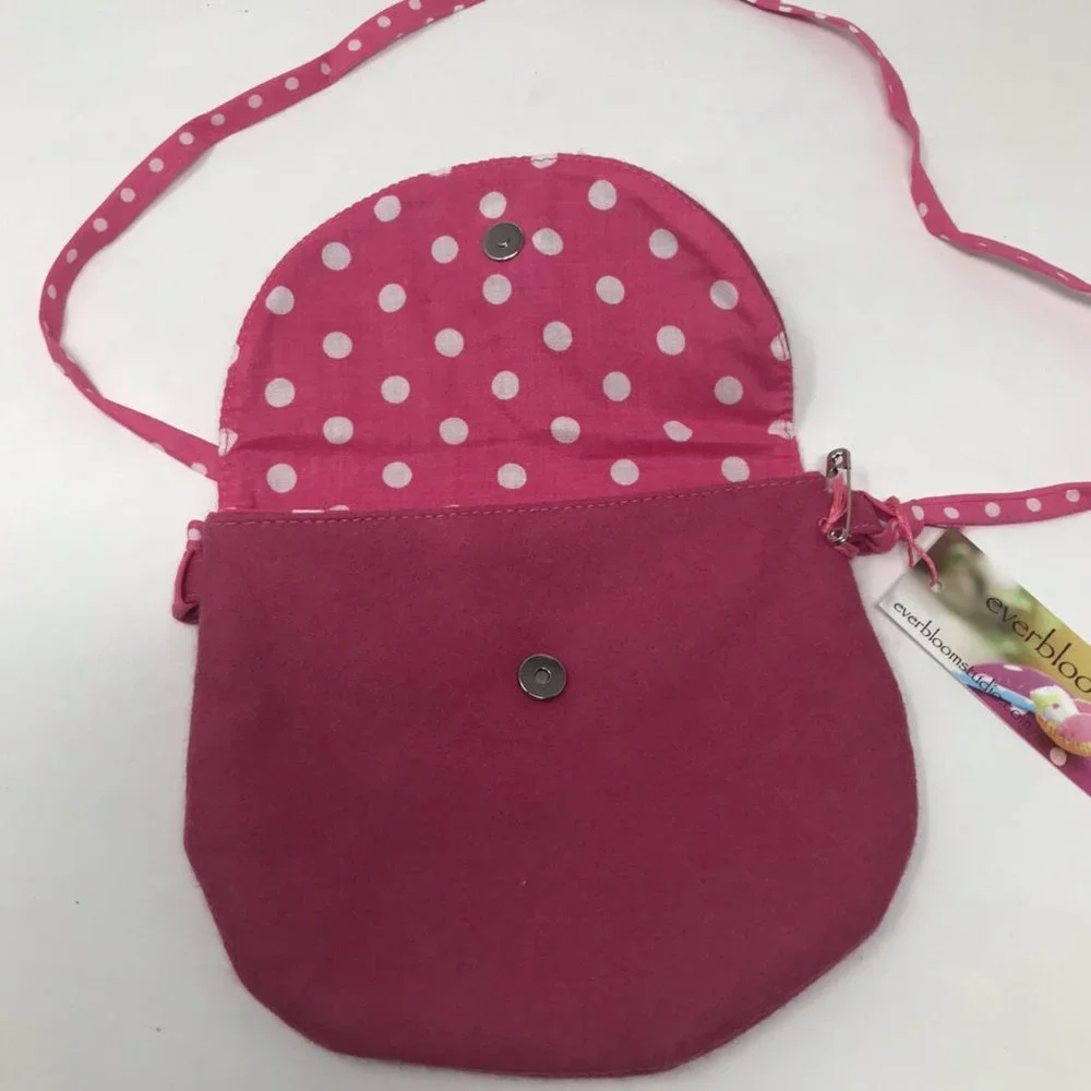 Everbloom Studio Girls Pink Felt Birdie Purse NEW